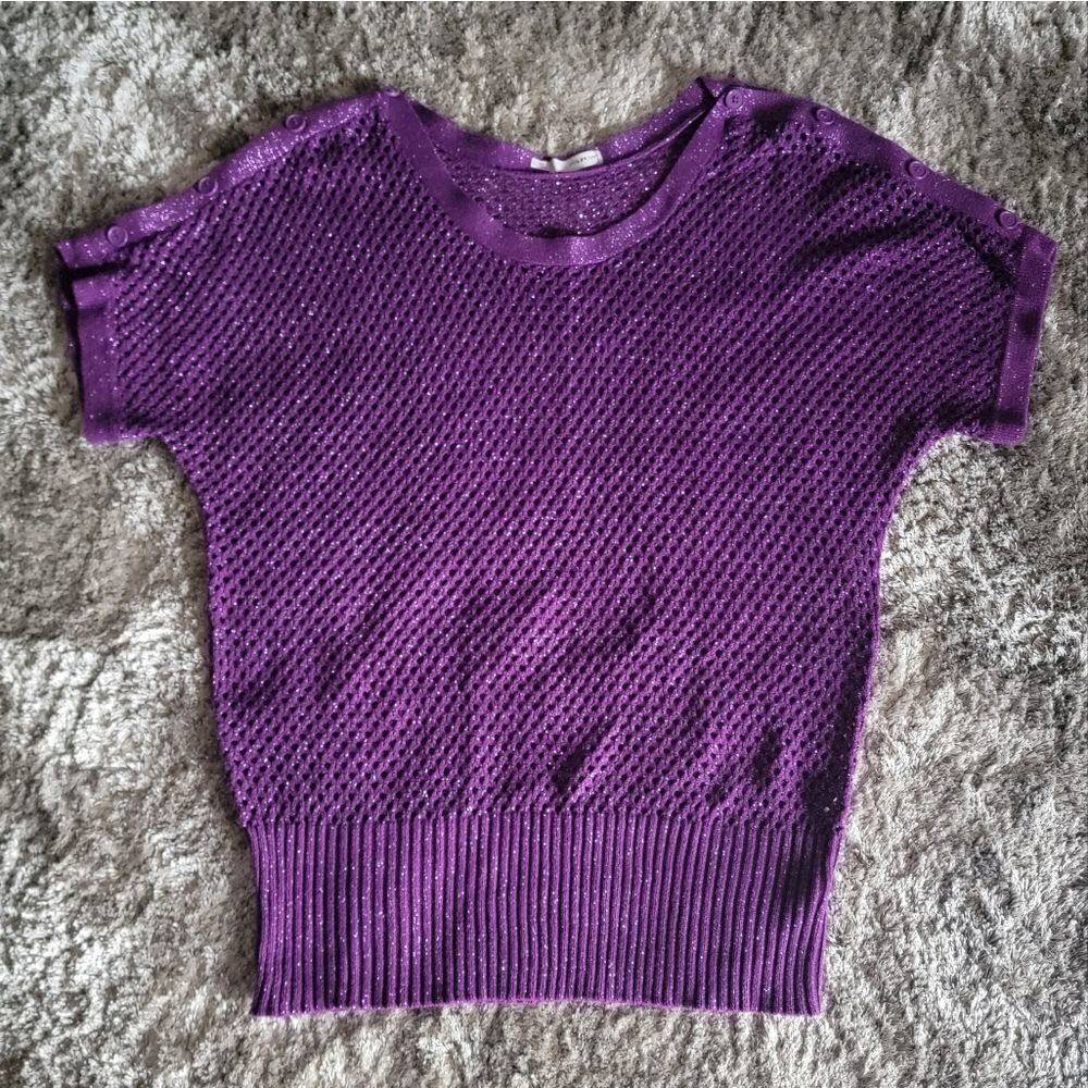 Women's Maurices Purple Mesh Sparkle Sweater Size 1X